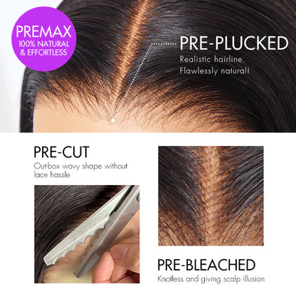 🔥2025 Hot Seller🔥 250% Density Water Wave Glueless Flexi-Fit Drawstring 13x4 Frontal Lace Fluffy Curly Wig Pre-Cut Lace