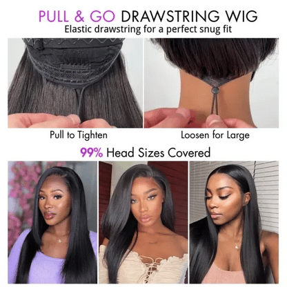 🔥2025 Hot Seller🔥 250% Density Water Wave Glueless Flexi-Fit Drawstring 13x4 Frontal Lace Fluffy Curly Wig Pre-Cut Lace